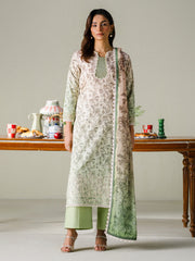Faiza Faisal | FNF Printed Lawn | SAGE WHISPER