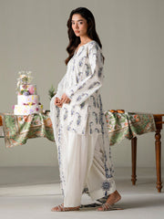 Faiza Faisal | FNF Printed Lawn | IVORY PETALS
