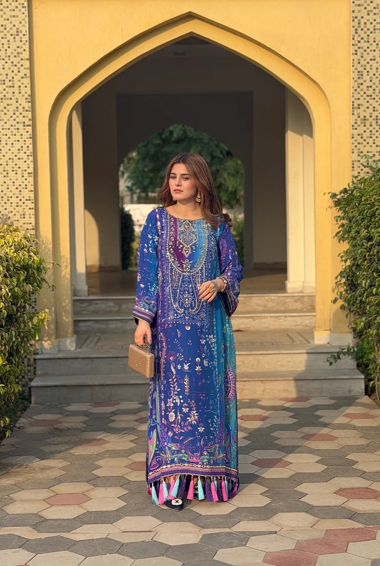 Heer By Zeeshan Damani | Luxury Formal Kaftan | Lazuli