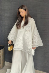 Zeenat Atelier | CHIKANKARI 2-PC SET | PRISTINE WHITE