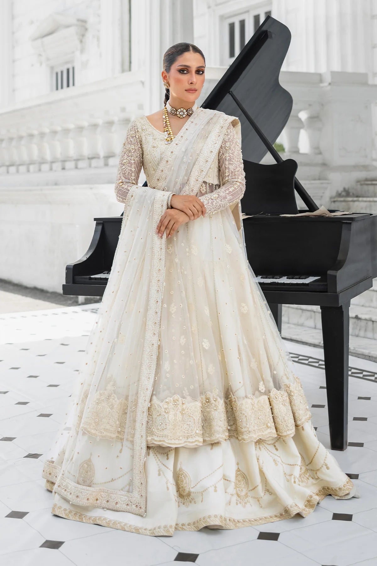 Erum Khan | Luxury Formal Dastaan | Snow Pearl