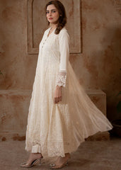 Hem | Festive Stich Formal | Gul-E-Rukh-White