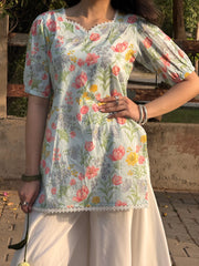 Aroha | Blue bell Corset | Lawn Kurti