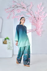 Cocoon | Raw Silk 2-Piece | Marine Blossom