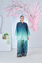 Cocoon | Raw Silk 2-Piece | Marine Blossom
