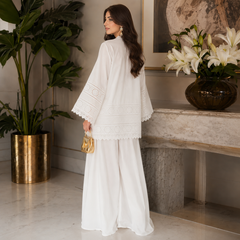 Zeenat Atelier | CHIKANKARI 2-PC SET | PRISTINE WHITE
