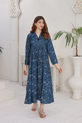 Zayan | Lawn frock | Teal Vine
