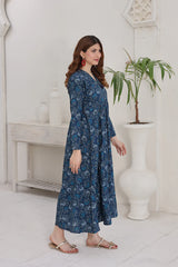 Zayan | Lawn frock | Teal Vine