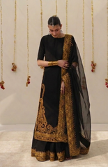 Maharani | Festive-26 Zarshab Black 3 Piece | Embroidered Lawn Suit