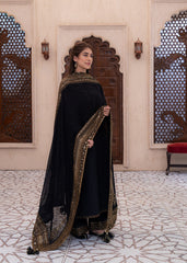 Maharani | Festive Embroidered 3 Piece | Black Mystique