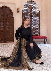 Maharani | Festive Embroidered 3 Piece | Black Mystique
