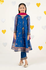 Maria B | 3 Piece Embroidered Organza Suit | MKS-PF26-03-Blue