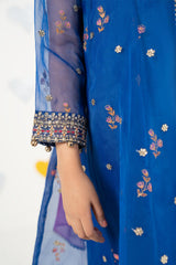 Maria B | 3 Piece Embroidered Organza Suit | MKS-PF26-03-Blue