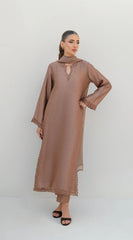 Sabeen Abbas | Raw Silk  2-piece | ICE MOCHA
