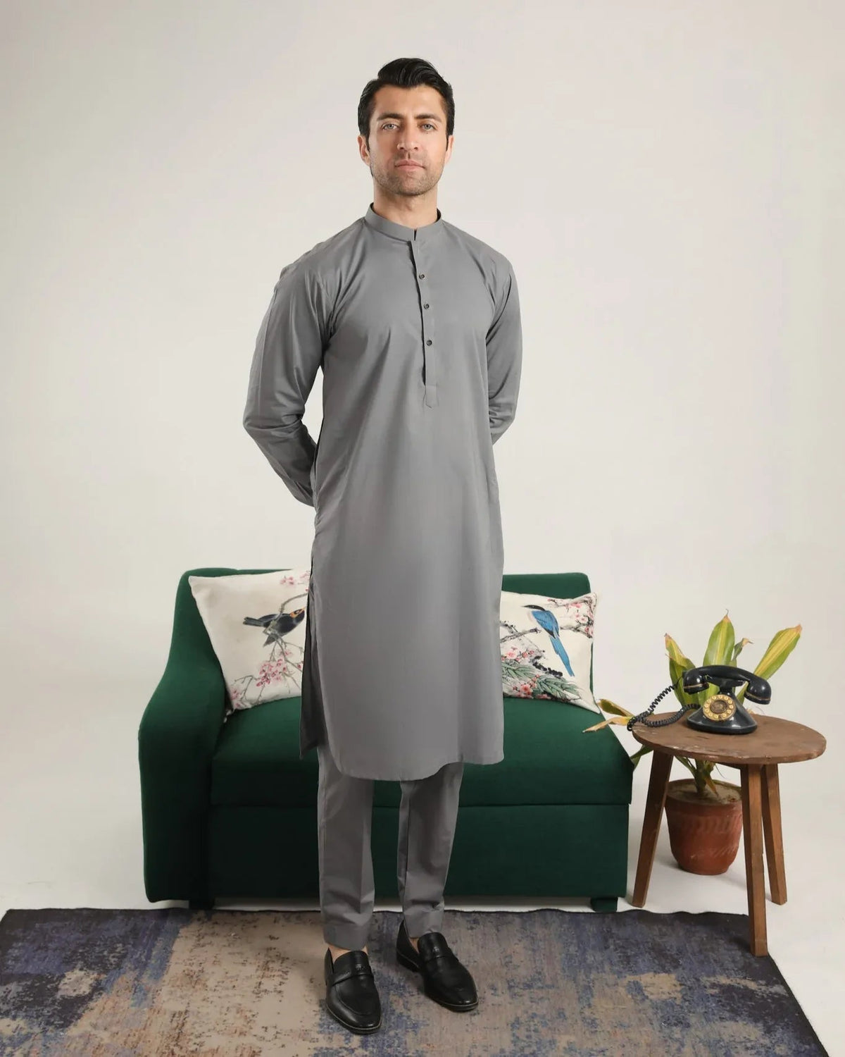 Light Grey Soft Cotton Kurta Trouser - Men