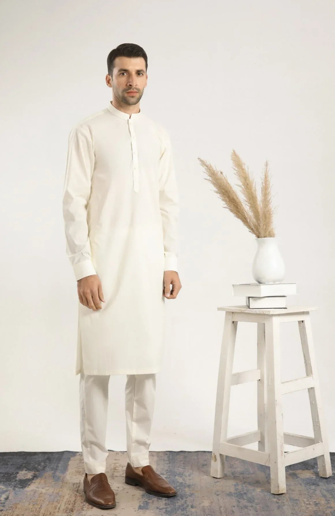 Bosky White Soft Cotton Kurta Trouser - Men