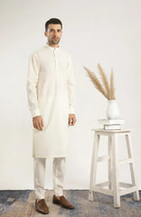 Bosky White Soft Cotton Kurta Trouser - Men