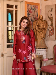 Haniyas | EID COLLECTION’26 | Crimson Fleur - Red