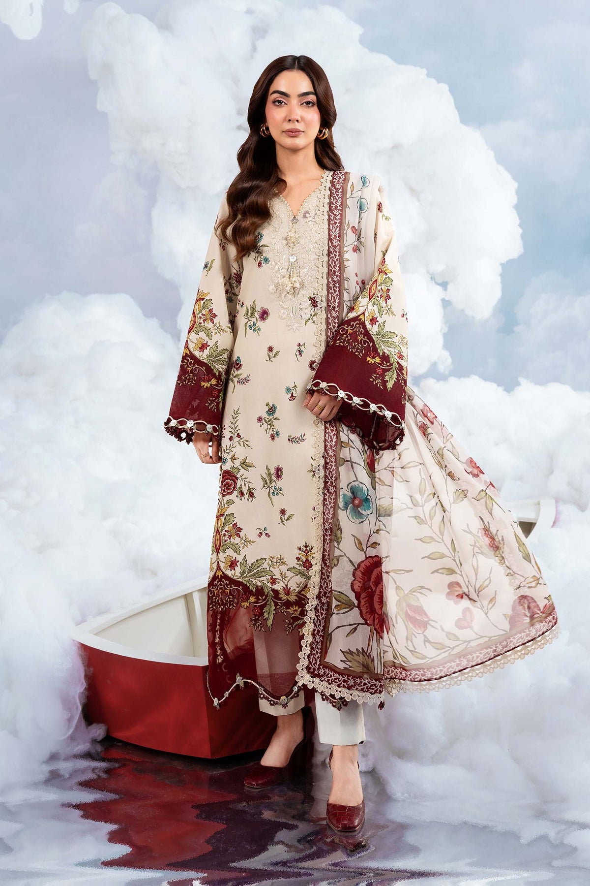 Maria B | M Basics Dreamscape Eid Lawn | MB-CUSV14-01A