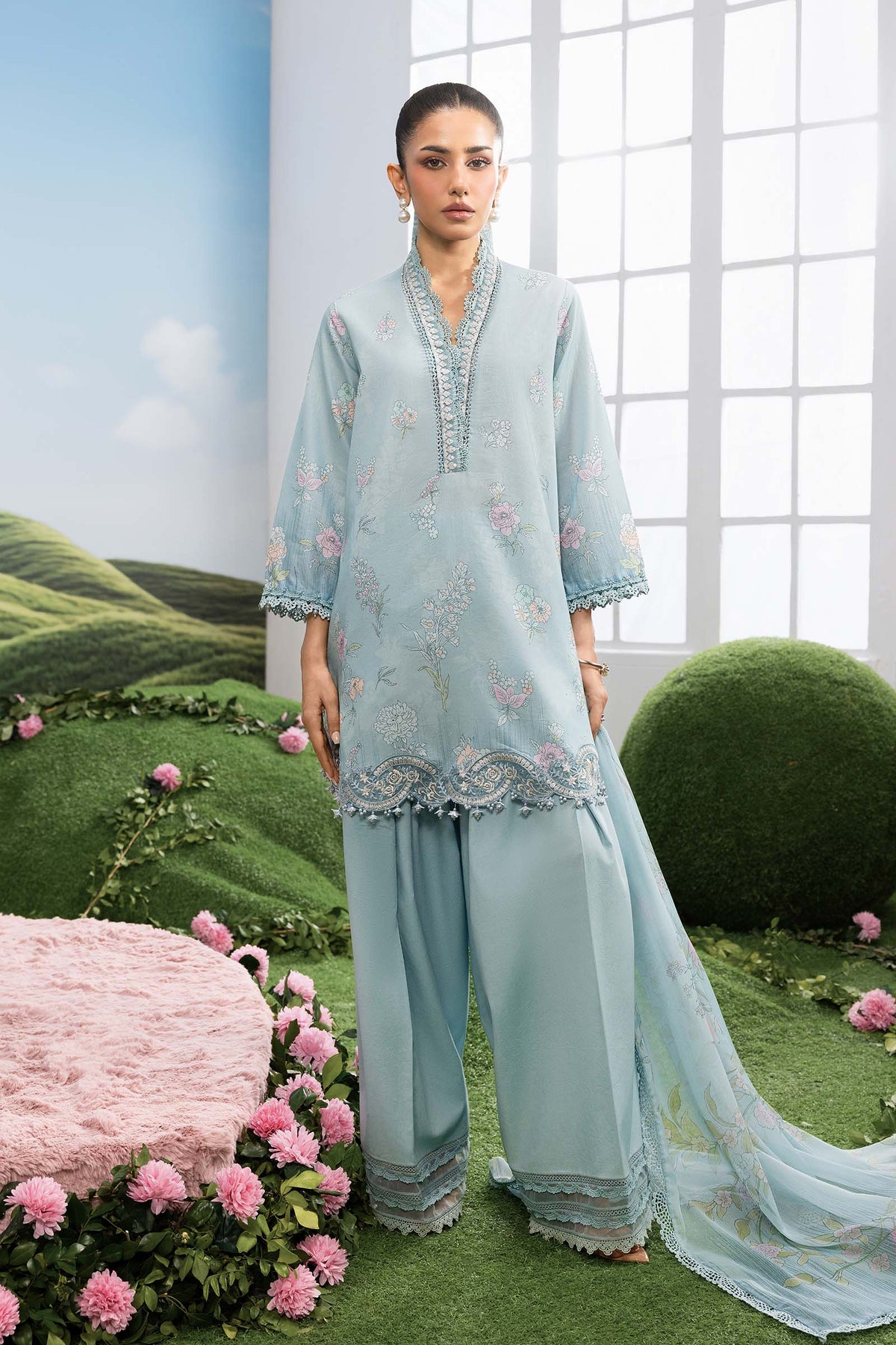 Maria B | M Basics Dreamscape Eid Lawn | MB-CUSV14-02B