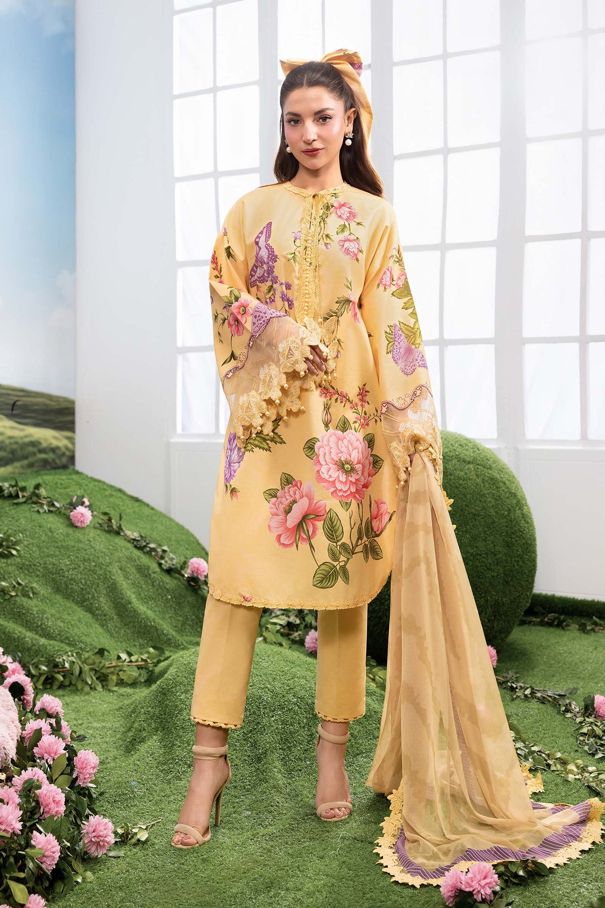 Maria B | M Basics Dreamscape Eid Lawn | MB-CUSV14-04B