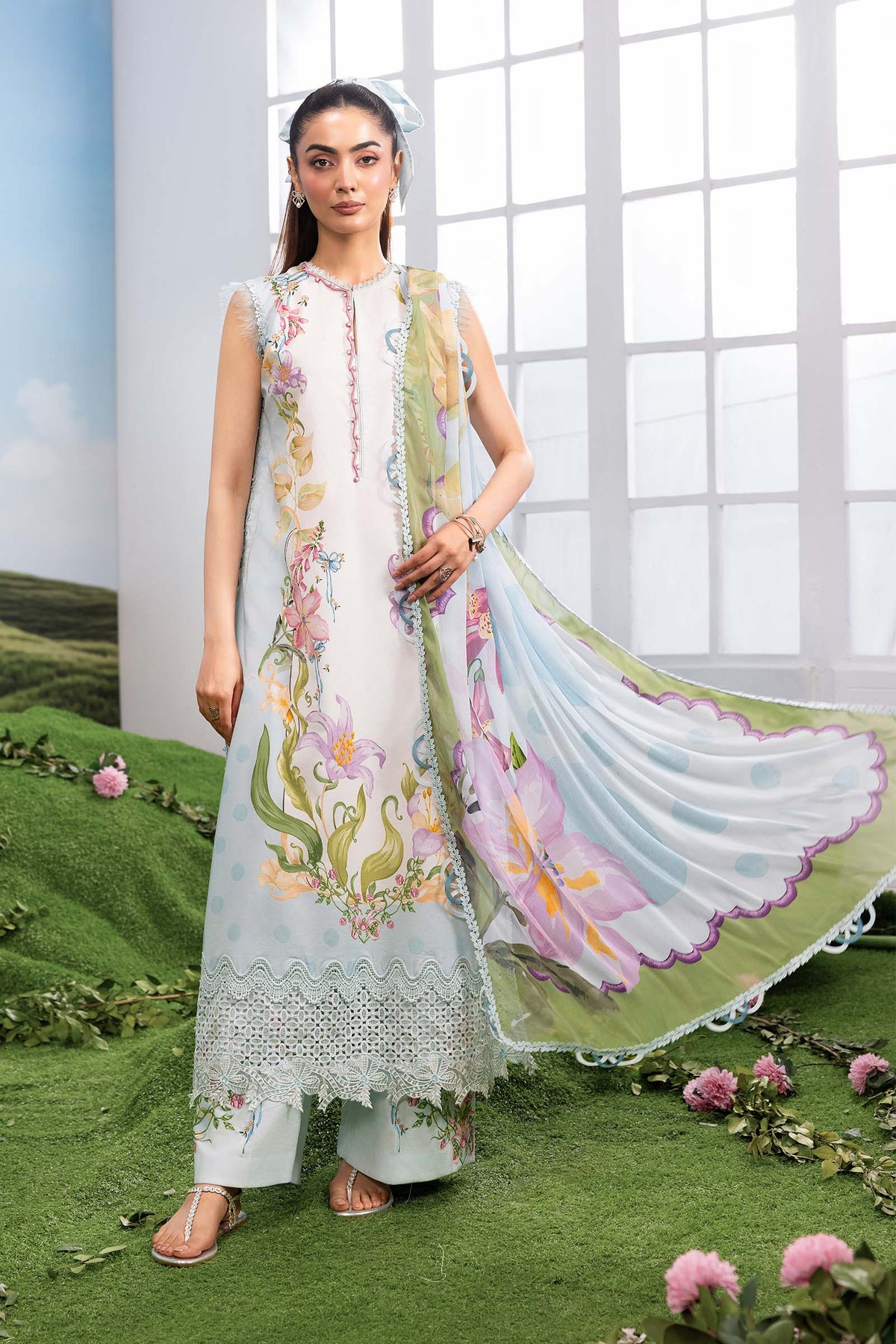 Maria B | M Basics Dreamscape Eid Lawn | MB-CUSV14-06A