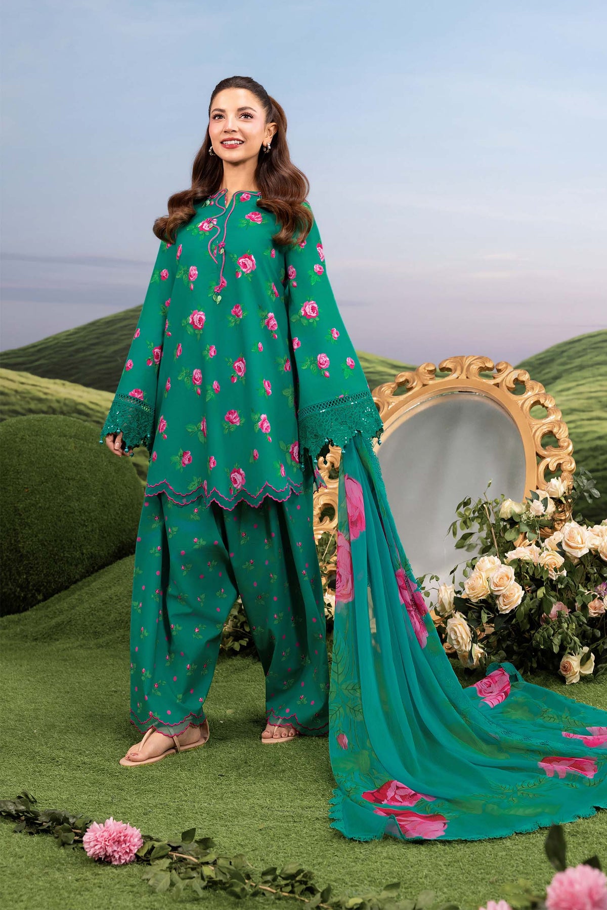 Maria B | M Basics Dreamscape Eid Lawn | MB-CUSV14-09A