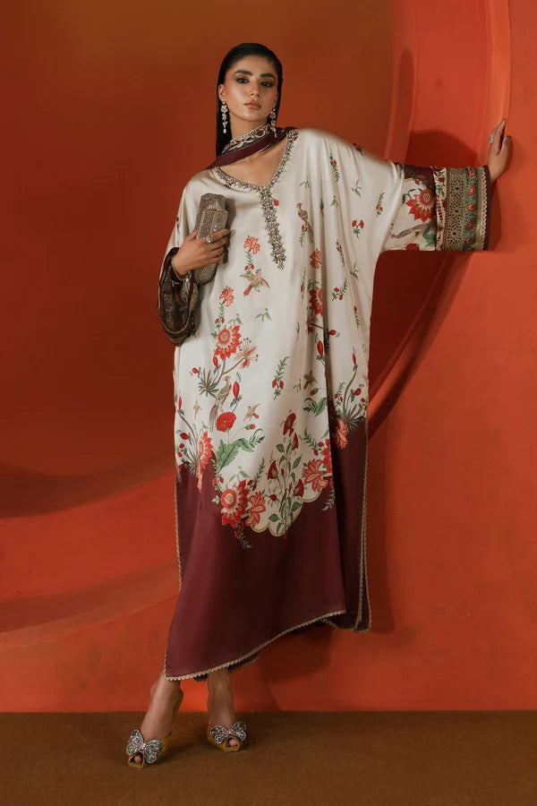 Maria B | Luxury Pret Pre Fall | MPS-EF26-03R1-Beige and Maroon