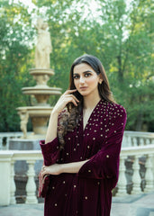 Purple Haze | Velvet Formals |  Burgendy Velvet Kaftan