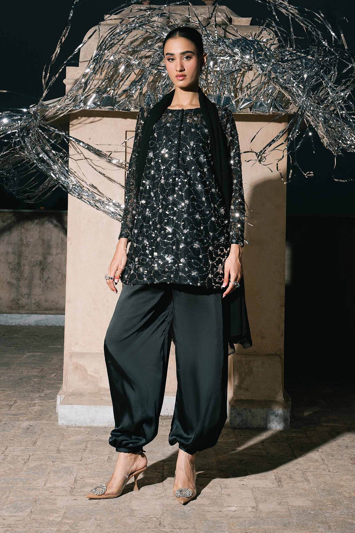 Maria B | 3 Piece Embroidered | SF-EA26-01-Black