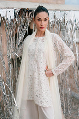 Maria B | 3 Piece Embroidered | SF-EA26-01-Off White