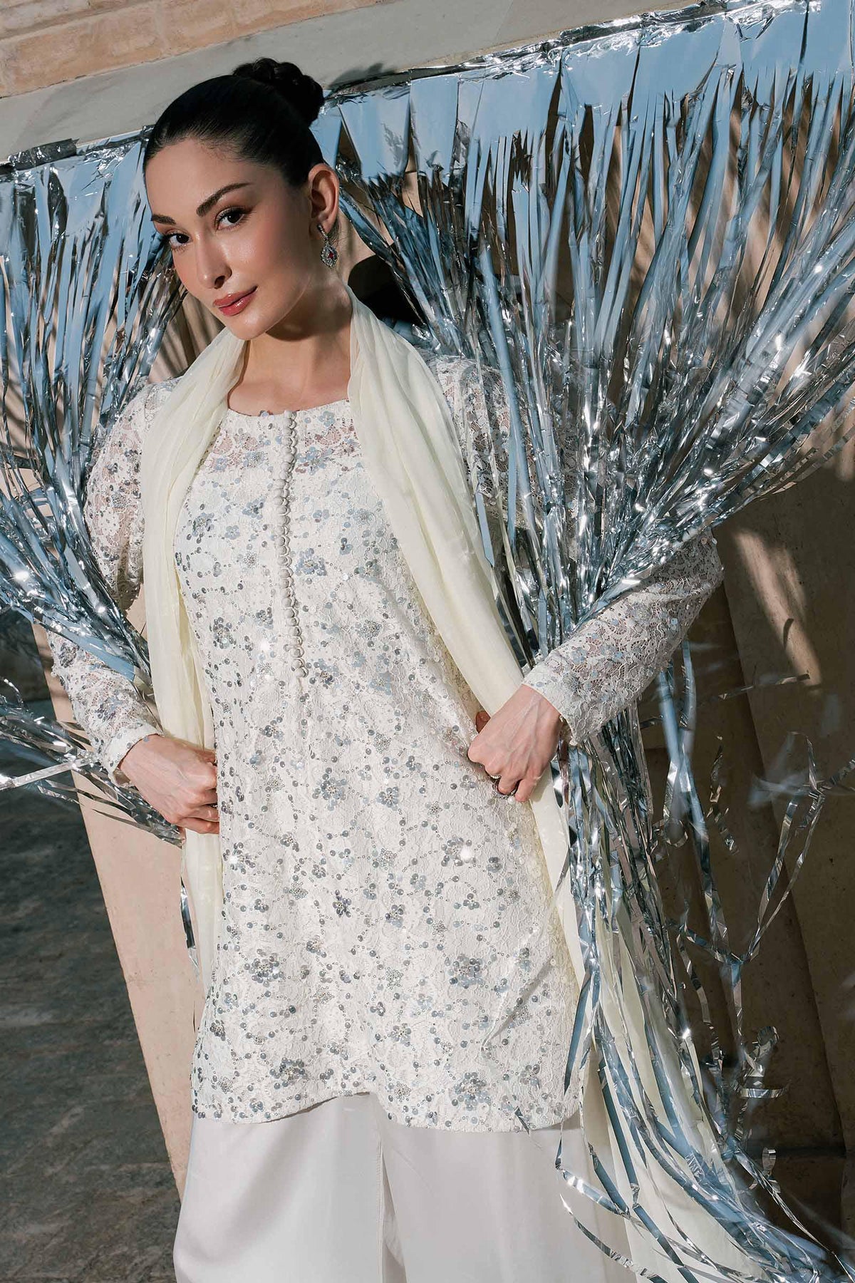Maria B | 3 Piece Embroidered | SF-EA26-01-Off White