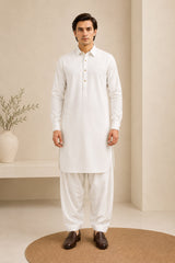 White French Collar Kameez Shalwar - Men