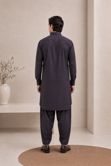 Deep Purple French Collar Kameez Shalwar - Men