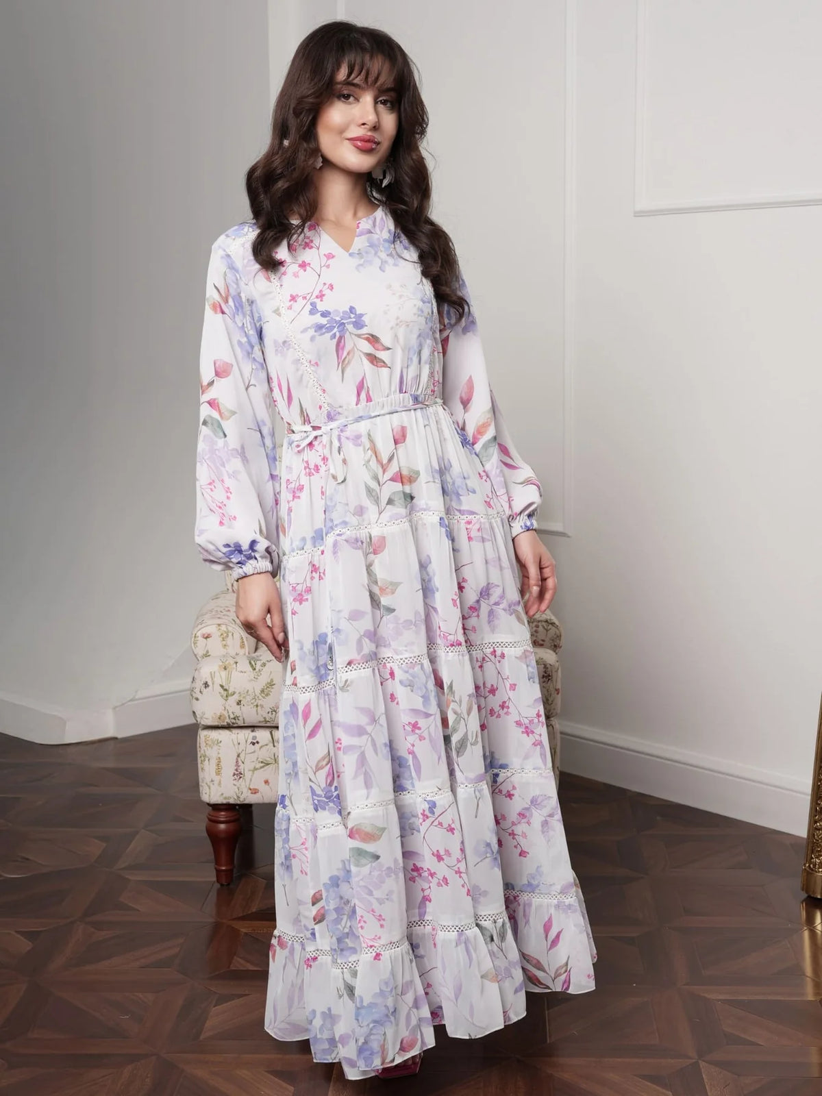 Sowears | Mistlace Lavender Floral | Long Dress