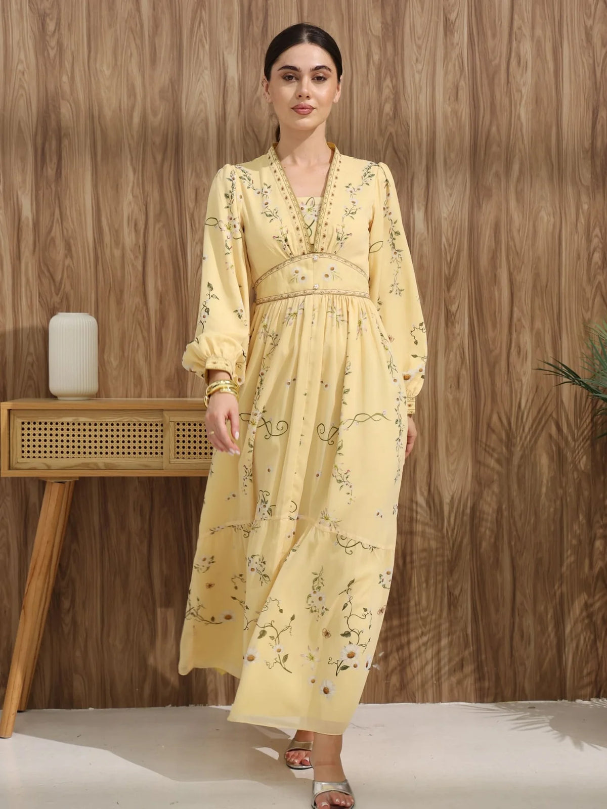 Sowears | Margarita Yellow | Foral Dress