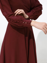 Sowears | Gracie Maroon Solid | Long Dress