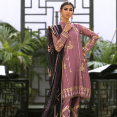 Wahaj M.Khan | Nureh Wedding Formals | Lilac and Black Straight shirt and Pants with Shawl
