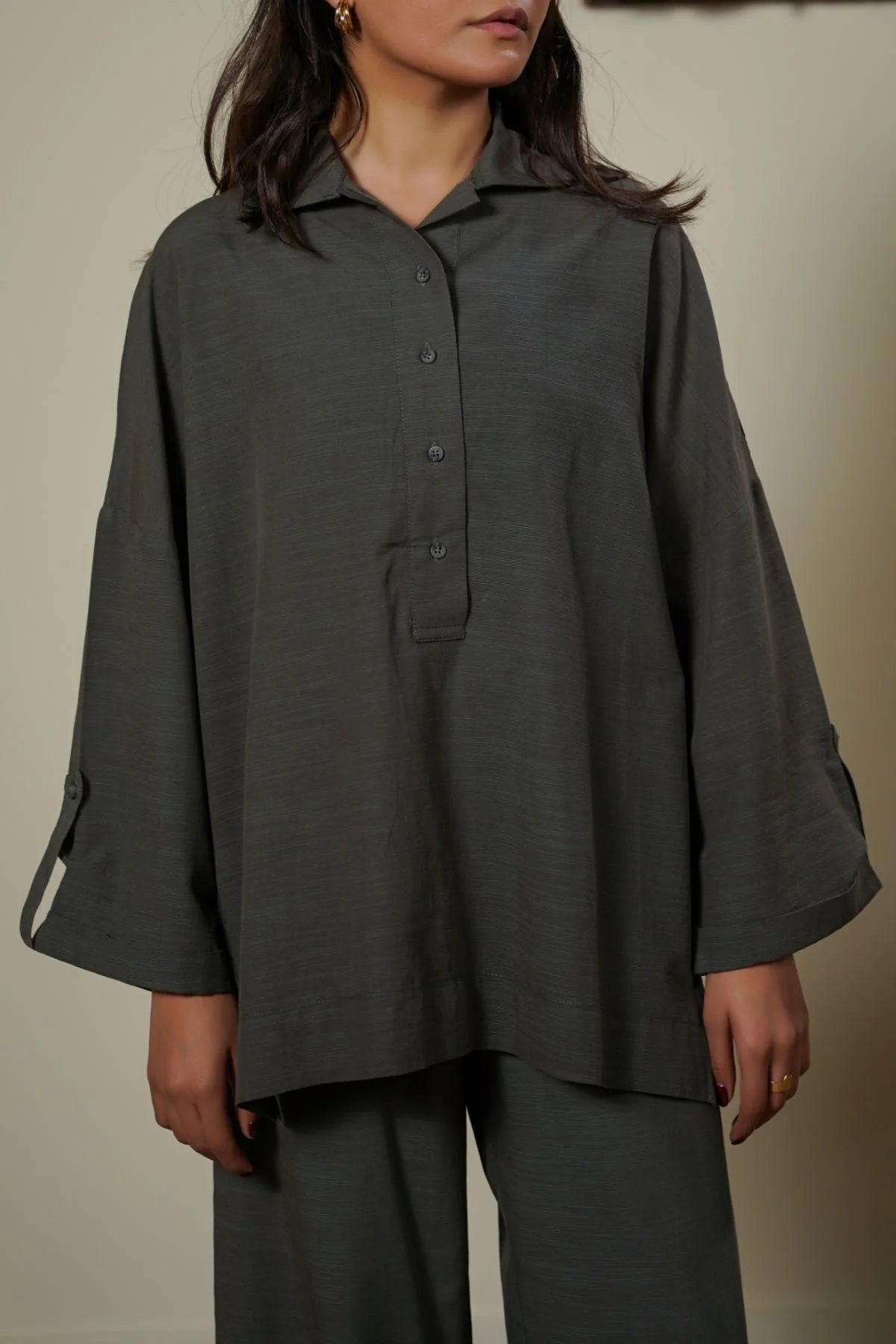LAMA HALF-BUTTON SUMMER SHIRT For Women