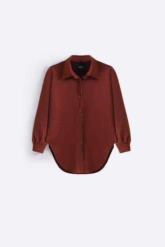 LAMA CUT-HEM SUEDE SHIRT For Women