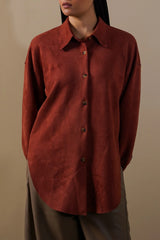 LAMA CUT-HEM SUEDE SHIRT For Women