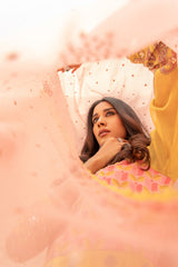 Wahaj M Khan | The Print Story |   Yellow Printed TPS Anarkali