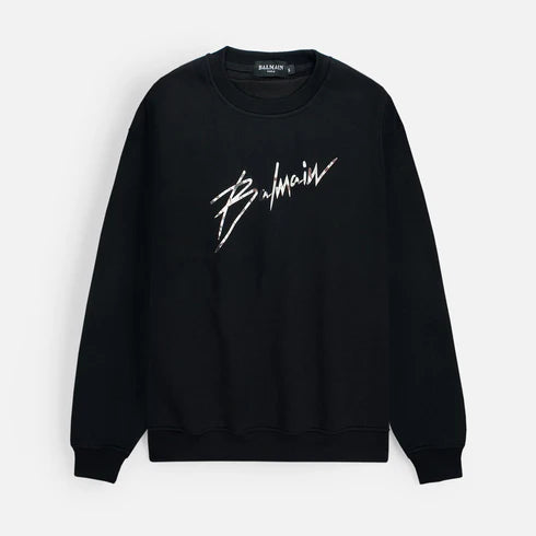 Balmain Black Silver S Sweatshirt For Men