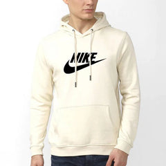 NIK White Fleece Hoodie For Men