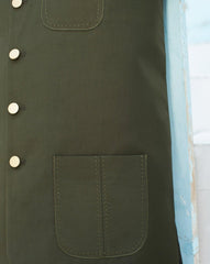 Army Green Suiting Waistcoat - Round Cut - Men