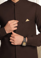 (3 Piece) - Dark Brown Suit with Matching Waistcoat