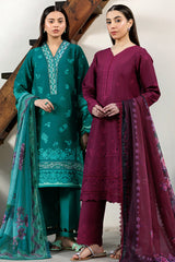 Farasha | Summer Weaves Embroidered Lawn | Dewy Teal