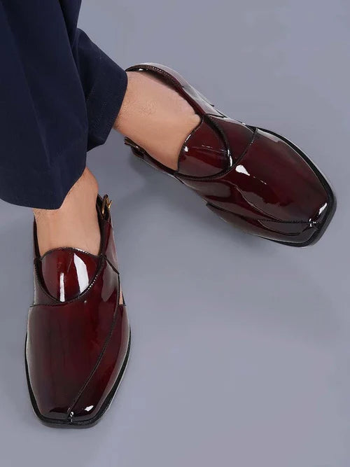 SLO Shoes GLOSSY-Brown For Men