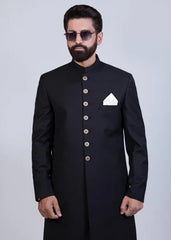 MENS BLACK SHERWANI - Yes the instyle