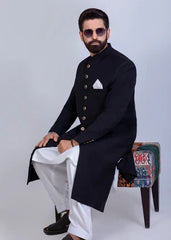 MENS BLACK SHERWANI - Yes the instyle